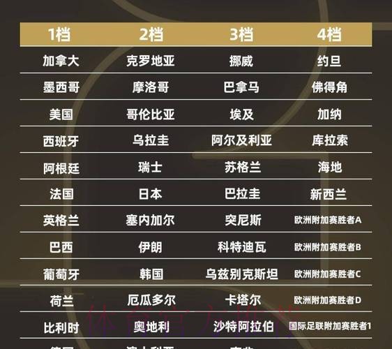 2026世界杯排名一览